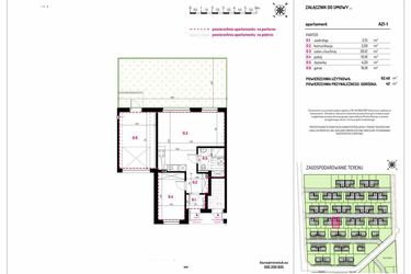 Rzut - Mieszkanie na sprzedaż 2 pokoje o powierzchni 62,4 m² - numer A21-1 w Aleja Kwitnącej Wiśni