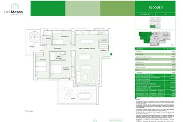 Rzut - Mieszkanie na sprzedaż 3 pokoje o powierzchni 93 m² - numer B3.33a w Las Mesas Collection by Bromley