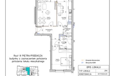 Rzut - Mieszkanie na sprzedaż 2 pokoje o powierzchni 62,3 m² - numer 16 w Osiedle Sady bud. E4