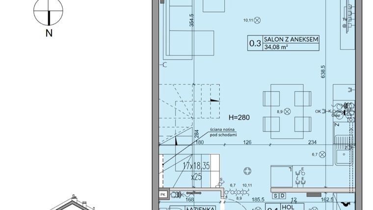 Rzut - Dom na sprzedaż 4 pokoje o powierzchni 85,17 m² - numer 179B w Arkady Walendów etap 5