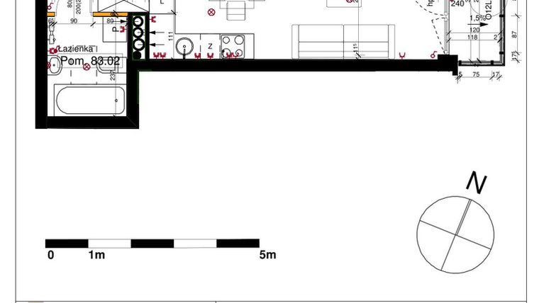 Rzut - Mieszkanie na sprzedaż 1 pokój o powierzchni 28,15 m² - numer M83 w Srebrzyńska Park IV