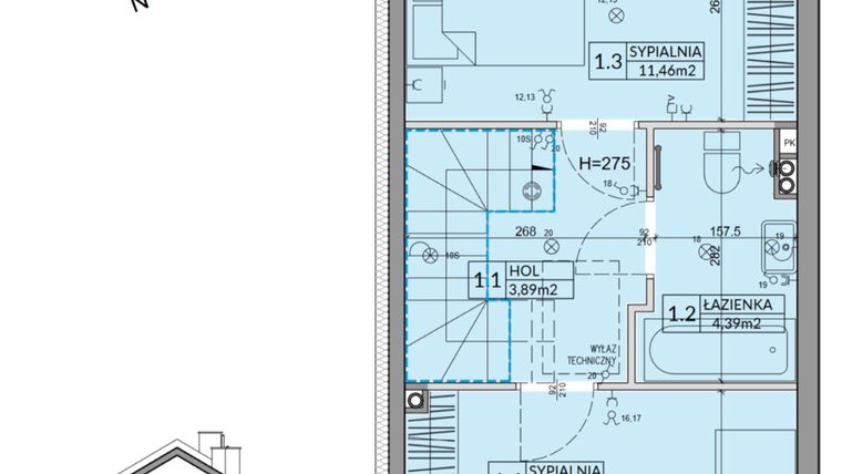 Rzut - Dom na sprzedaż 3 pokoje o powierzchni 65,67 m² - numer 47B w Nova Magdalenka 7 etap IX-XII