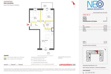 Rzut - Mieszkanie na sprzedaż 3 pokoje o powierzchni 49,08 m² - numer 56 w Neo Nova Ochota 4
