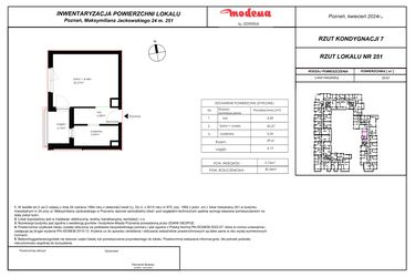 Rzut - Mieszkanie na sprzedaż 1 pokój o powierzchni 30,36 m² - numer 251 w Modena I