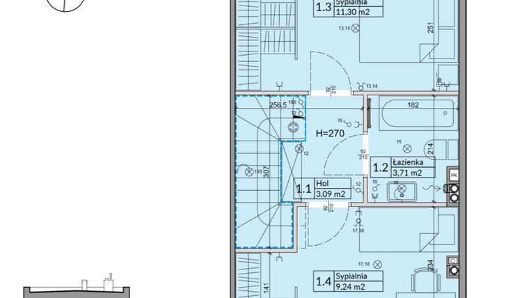 Rzut - Dom na sprzedaż 3 pokoje o powierzchni 62,3 m² - numer 37B w Osiedle Stokrotki etap 4 i 5