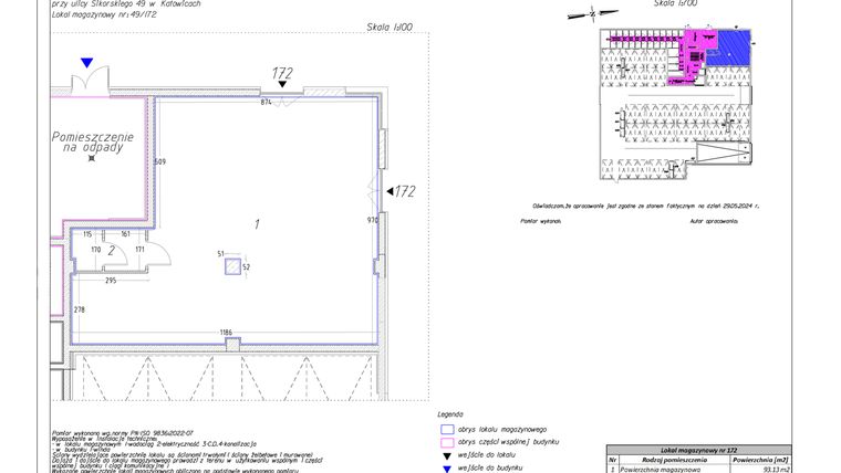 Rzut - Lokal użytkowy na sprzedaż 1 pokój o powierzchni 97,75 m² - numer D.-1.7 w Inspire