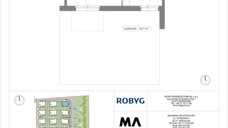 Rzut - Mieszkanie na sprzedaż 2 pokoje o powierzchni 42,07 m² - numer VV/C/0/2 w Villa Viva
