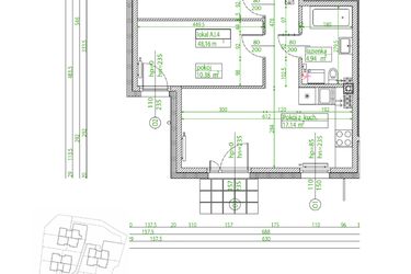 Rzut - Mieszkanie na sprzedaż 3 pokoje o powierzchni 48,16 m² - numer A.I.4 w Villa Rosenthal