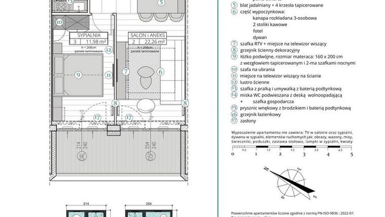 Rzut - Mieszkanie na sprzedaż 2 pokoje o powierzchni 42,87 m² - numer A.3.5 w Remedium