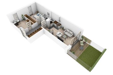 Rzut - Mieszkanie na sprzedaż 3 pokoje o powierzchni 53,96 m² - numer N4.1 w Osiedle Narcyzowe