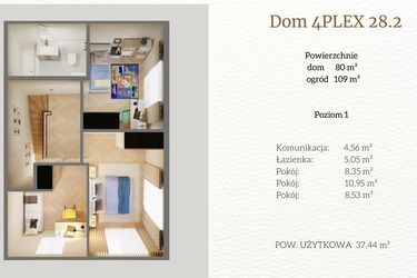 Rzut - Dom na sprzedaż 4 pokoje o powierzchni 79,67 m² - numer 4plex 28.2 w Tesoro Golf Park
