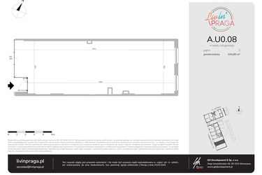 Rzut - Lokal użytkowy na sprzedaż 1 pokój o powierzchni 104,85 m² - numer A.U0.08 w Livin' Praga