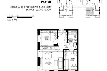 Rzut - Mieszkanie na sprzedaż 3 pokoje o powierzchni 53,58 m² - numer C2-M4 w Stacja Łódź V – etap C2