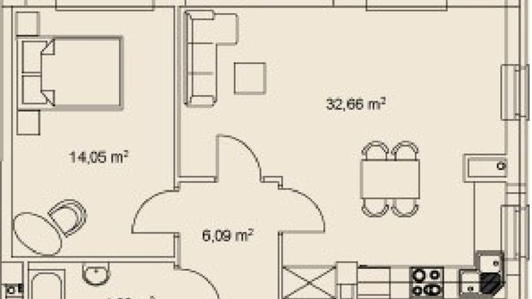 Rzut - Mieszkanie na sprzedaż 3 pokoje o powierzchni 71,51 m² - numer B2-02-M13 w Osiedle Kuźnica Kołłątajowska