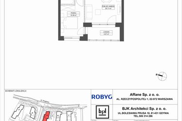 Rzut - Mieszkanie na sprzedaż 2 pokoje o powierzchni 38,09 m² - numer A.3M09 w WENDY