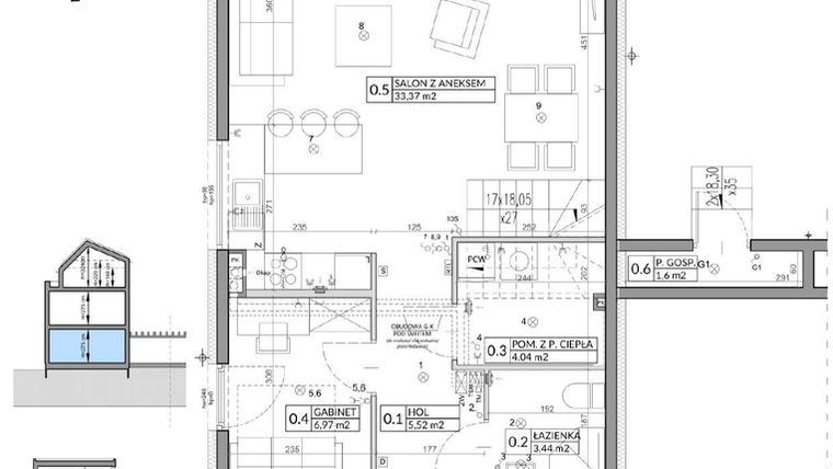 Rzut - Dom na sprzedaż 6 pokoi o powierzchni 139,23 m² - numer 2A w Wille przy Lesie