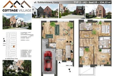 Rzut - Dom na sprzedaż 4 pokoje o powierzchni 134,13 m² - numer A2.15 w Cottage Village