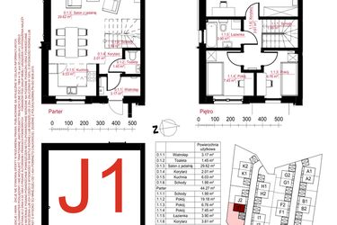 Rzut - Dom na sprzedaż 4 pokoje o powierzchni 134,7 m² - numer J1 w Gostyńska Invest II