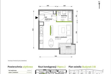 Rzut - Mieszkanie na sprzedaż 1 pokój o powierzchni 31,61 m² - numer B/026 w Aleje Praskie