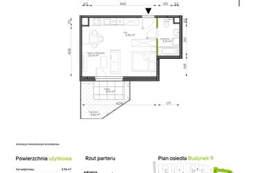 Rzut - Mieszkanie na sprzedaż 1 pokój o powierzchni 33,28 m² - numer 062/9 w Aleje Praskie