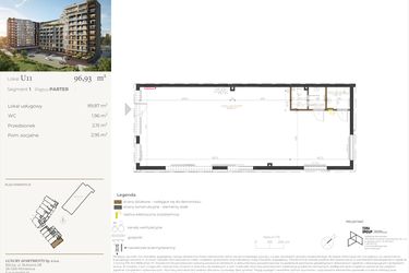 Rzut - Lokal użytkowy na sprzedaż 1 pokój o powierzchni 96,93 m² - numer LU11 w LUXURY POINT