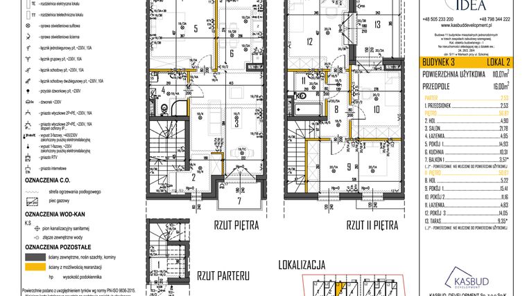 Rzut - Mieszkanie na sprzedaż 5 pokoi o powierzchni 110,07 m² - numer 3-L2 w Osiedle Idea etap II