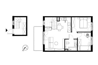 Rzut - Mieszkanie na sprzedaż 3 pokoje o powierzchni 49,69 m² - numer 8.2 w Komfortia IV