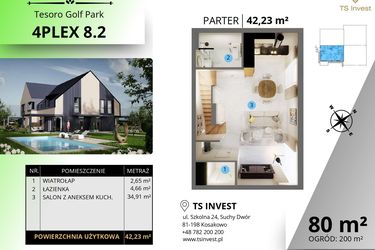 Rzut - Dom na sprzedaż 4 pokoje o powierzchni 79,67 m² - numer 8.2 w Tesoro Golf Park