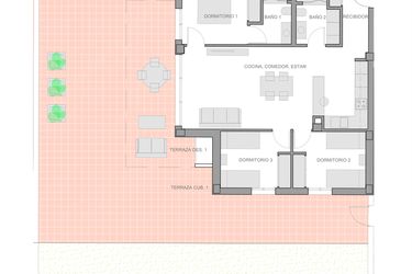 Rzut - Mieszkanie na sprzedaż 3 pokoje o powierzchni 101 m² - numer 0-3 w Apartamenty w Guardamar del Segura - 28271051