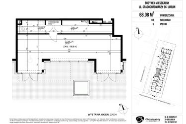 Rzut - Lokal użytkowy na sprzedaż 1 pokój o powierzchni 68,08 m² - numer U1 w Vieniava edycja druga