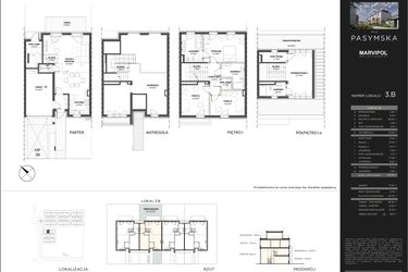Rzut - Mieszkanie na sprzedaż 4 pokoje o powierzchni 155,89 m² - numer 3B w Wille Pasymska