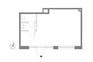 Rzut - Lokal użytkowy na sprzedaż 1 pokój o powierzchni 44,62 m² - numer B.0.U4 w Apartamenty Symfonia