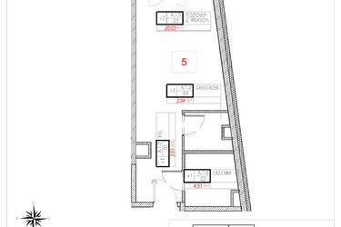 Rzut - Mieszkanie na sprzedaż 1 pokój o powierzchni 31,09 m² - numer A1.5 w Rezydencja Ogród Saski etap I i II