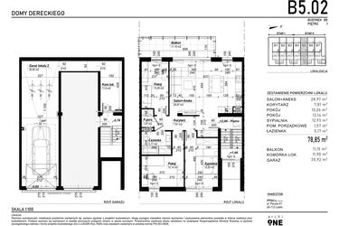 Rzut - Mieszkanie na sprzedaż 4 pokoje o powierzchni 78,85 m² - numer B5.02 w Dereckiego Park