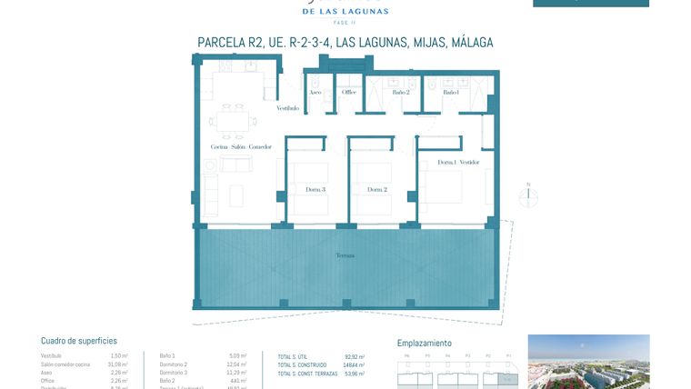 Rzut - Mieszkanie na sprzedaż 3 pokoje o powierzchni 148,44 m² - numer JL2-10A w Jardines de las Lagunas
