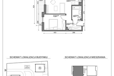 Rzut - Mieszkanie na sprzedaż 2 pokoje o powierzchni 45,83 m² - numer G3 w Kierpcowa Apartamenty
