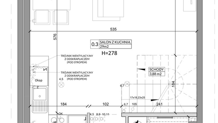 Rzut - Dom na sprzedaż 4 pokoje o powierzchni 79,04 m² - numer 3A w Osiedle Słoneczne