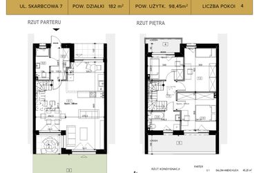 Rzut - Dom na sprzedaż 4 pokoje o powierzchni 98,45 m² - numer 7 w Osiedle Księżnej Dąbrówki - Skarbcowa