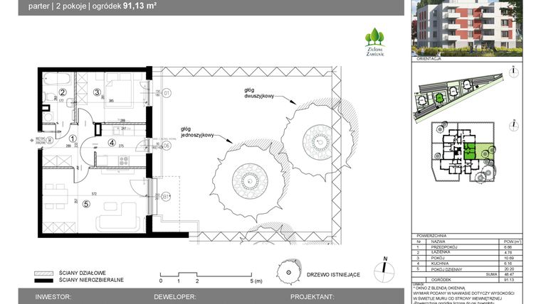 Rzut - Mieszkanie na sprzedaż 2 pokoje o powierzchni 48,47 m² - numer 14G.30 w Zielone Zamienie X