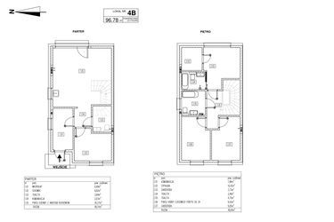 Rzut - Dom na sprzedaż 5 pokoi o powierzchni 96,78 m² - numer 4B w Osiedle Nova