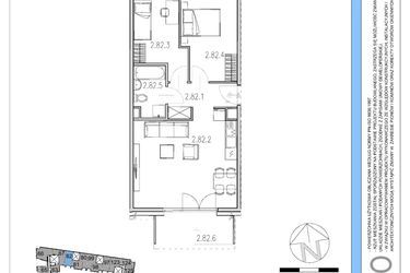 Rzut - Mieszkanie na sprzedaż 3 pokoje o powierzchni 53,88 m² - numer M82 w Osiedle Piltza etap X