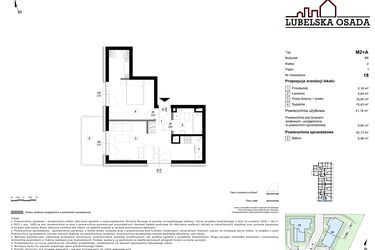 Rzut - Mieszkanie na sprzedaż 2 pokoje o powierzchni 42,13 m² - numer B6.18 w Lubelska Osada budynek B6