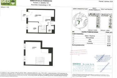 Rzut - Mieszkanie na sprzedaż 3 pokoje o powierzchni 62,48 m² - numer D166 w Jasielska 8C