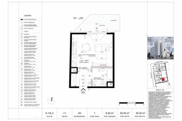 Rzut - Mieszkanie na sprzedaż 1 pokój o powierzchni 30,15 m² - numer 3 w Biała Kamienica