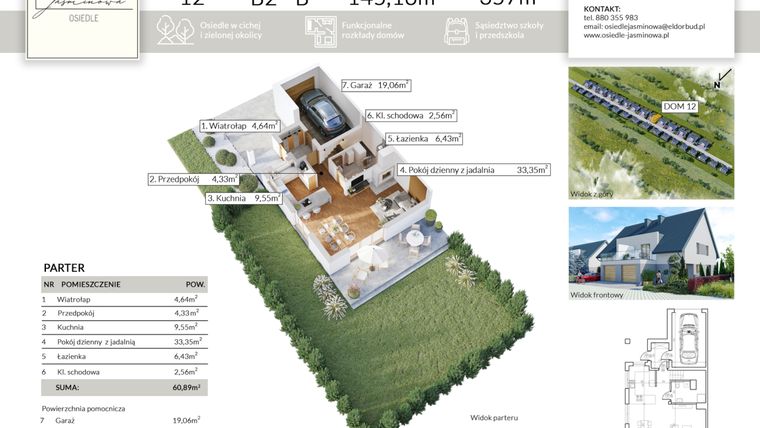 Rzut - Dom na sprzedaż 5 pokoi o powierzchni 145,16 m² - numer 12 w Osiedle Jaśminowa