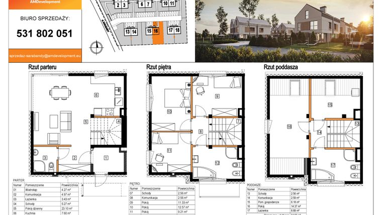 Rzut - Dom na sprzedaż 5 pokoi o powierzchni 130,28 m² - numer 16 w Zacisze Ursynów