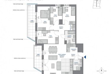 Rzut - Mieszkanie na sprzedaż 5 pokoi o powierzchni 112,54 m² - numer 9.8 w SEAHall