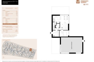 Rzut - Mieszkanie na sprzedaż 5 pokoi o powierzchni 101,03 m² - numer C11 w Kosocicka Ambient