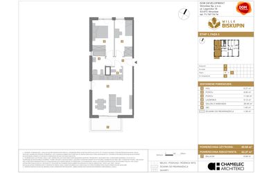Rzut - Mieszkanie na sprzedaż 3 pokoje o powierzchni 60,89 m² - numer P9 w Wille Biskupin III