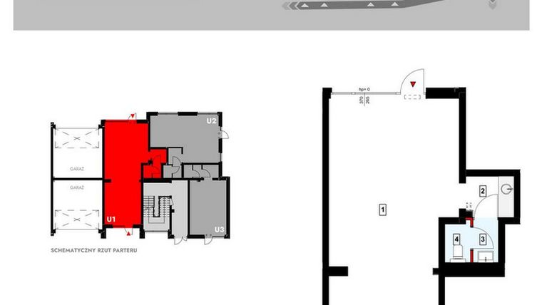 Rzut - Lokal użytkowy na sprzedaż 1 pokój o powierzchni 58,82 m² - numer Z2_U1 w Osiedle Malarska etap IV